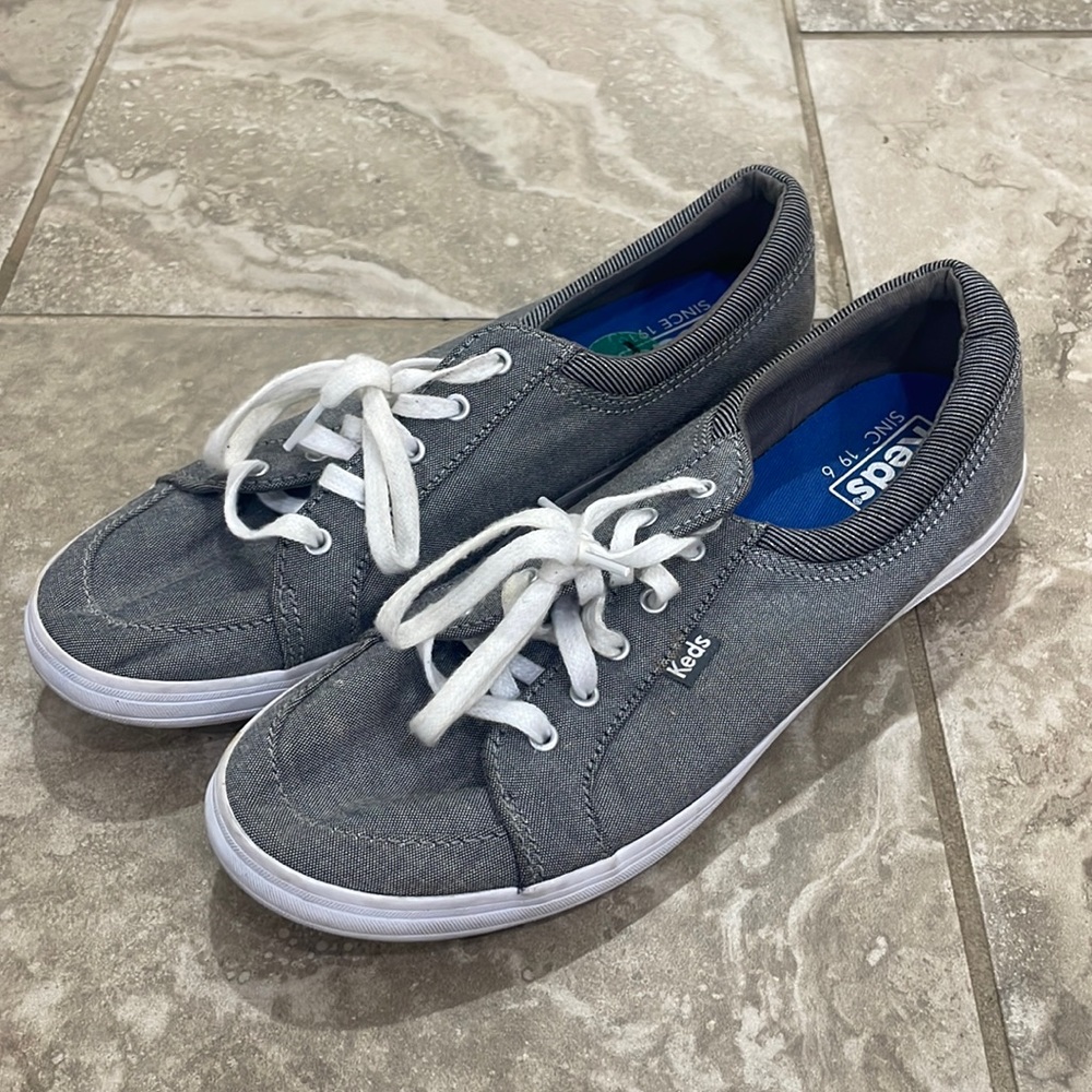 Keds Women's Size 7.5 Tour 2 Black White Classic Canvas Lace-Up Sneakers WF62371